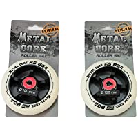 Metal Core Pack 2 Ruedas Ruedas RS80A para Scooter Freestyles- Rollerskies- Diámetro 100 mm (Blanca)
